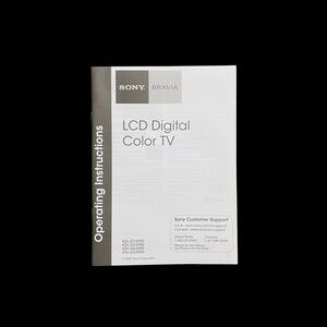 Sony Bravia LCD Digital Color TV Operating Instructions Manual Booklet